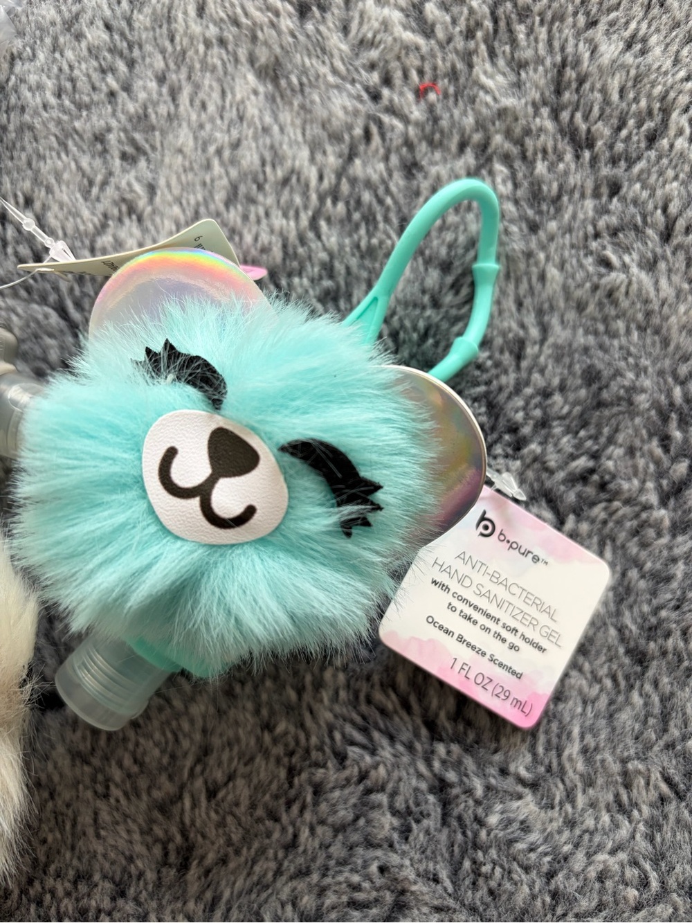 Plush Aqua Bear Hand Sanitizer Holder with Clip 12 for $10
